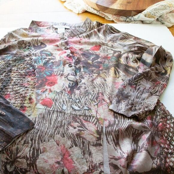 Vgt Ania A Art To Wear Western Steampunk Boho Painting Mesh Asymmetrical Dress S - Picture 11 of 12